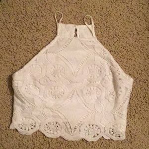 Abercrombie and Fitch crop top white